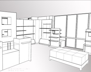 "DUTY FREE SHOP", CANARY ISLANDS. Shop Design by Yosvany Teijeiro 2011 (perspective view 2)